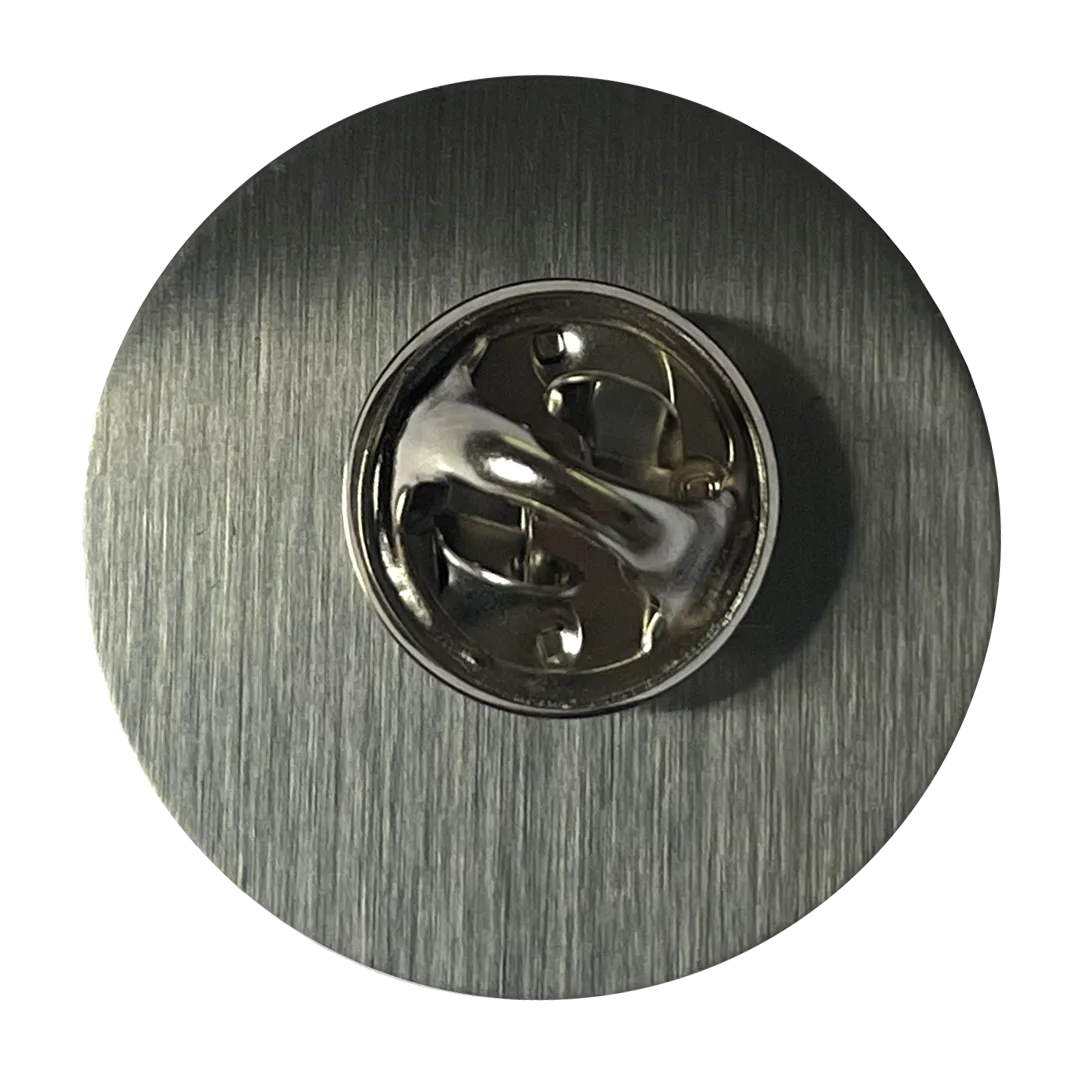 Reverse of the Badger Brewery pin badge showing the butterfly clutch fastening