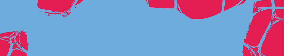 Pink and blue Outland brand pattern used as a page hero background