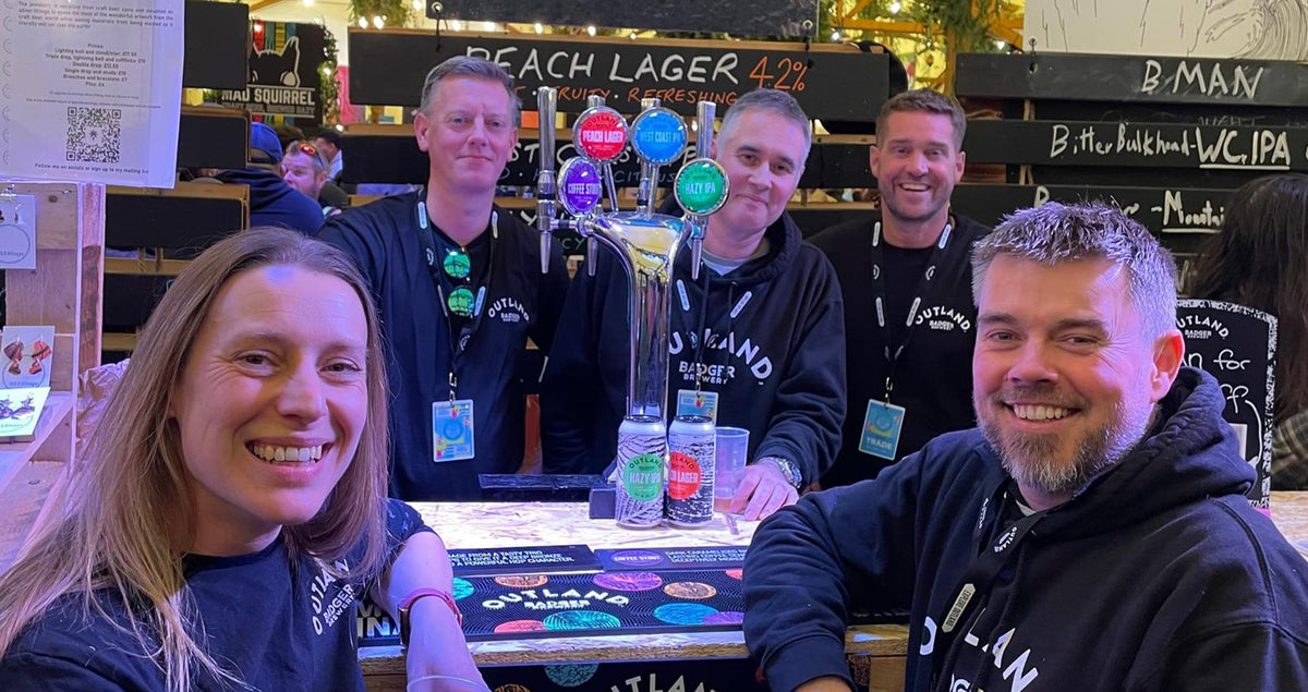 Outland team behind their bar at the Brew//LDN beer festival in London