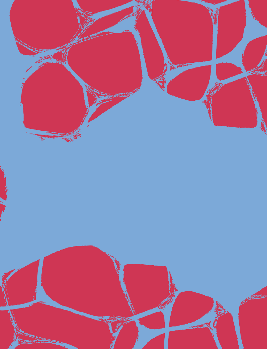 Outland East of Eden menu graphic in pink and blue brand pattern