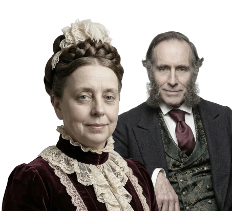 Archive portraits of Hannah and George Edward Woodhouse of Hall & Woodhouse