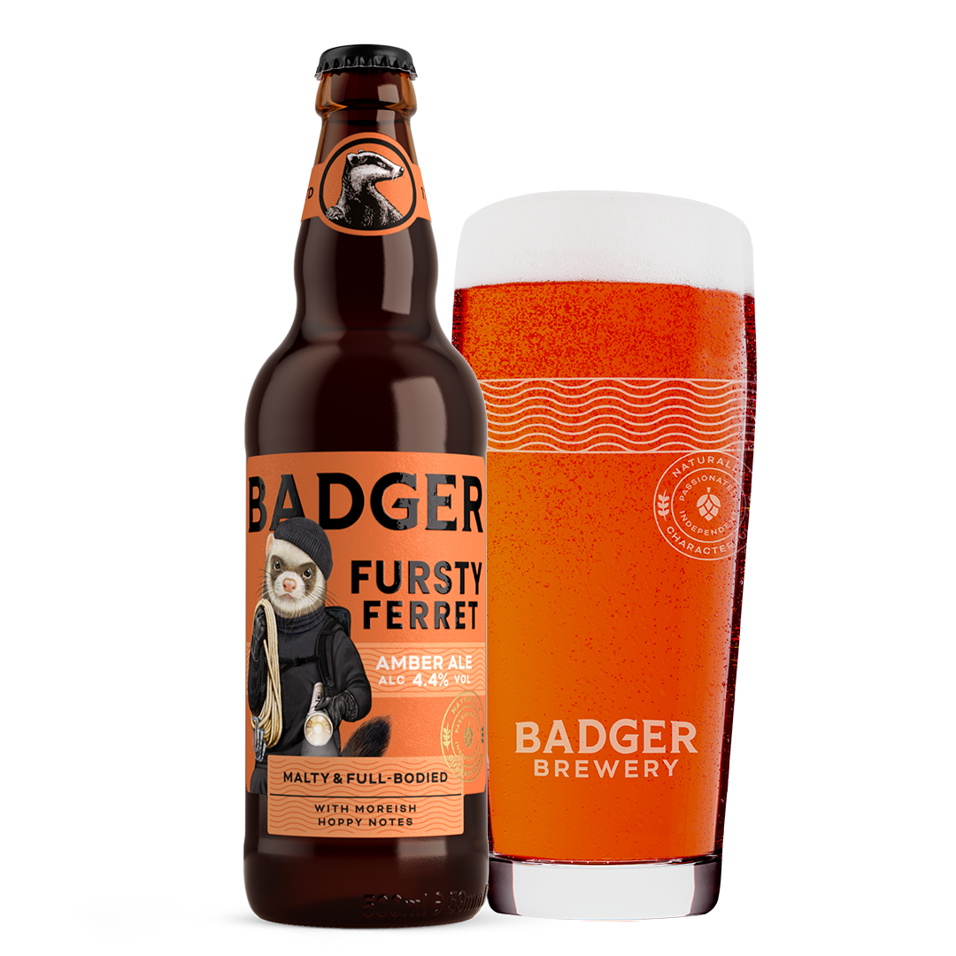 Badger Fursty Ferret Bottle and Glass