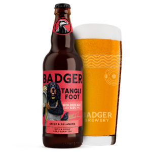 Badger Tangle Foot Bottle and Glass