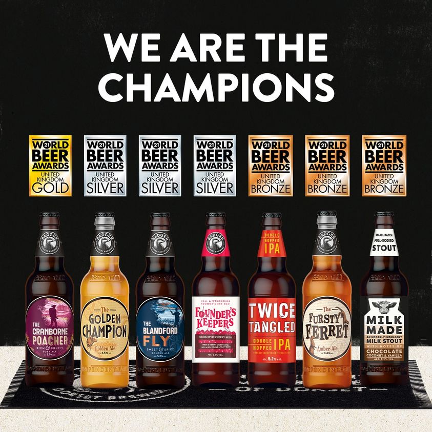 7 Award Winning Beers and Ales from the Badger Beers Range