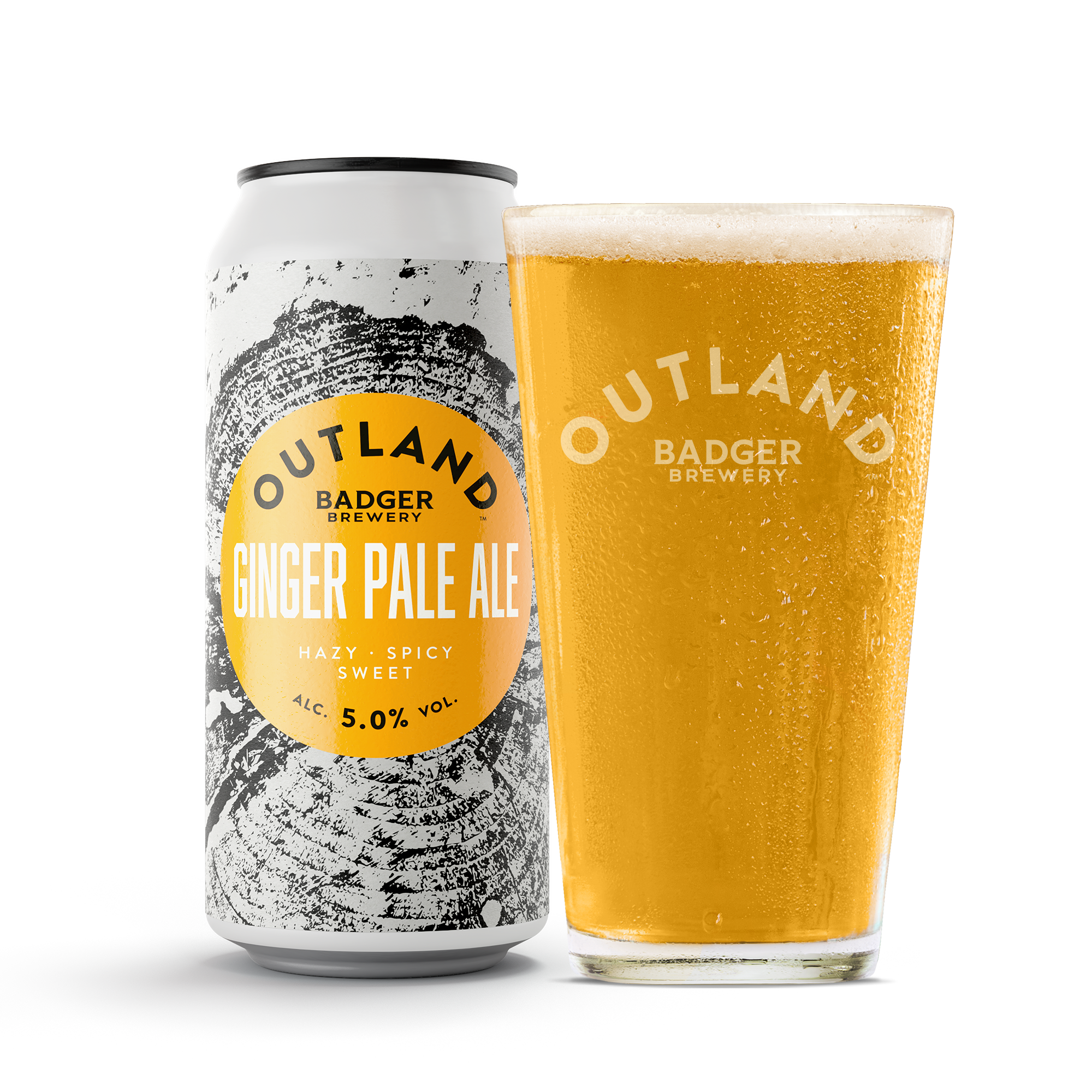 Outland Ginger Pale Ale can and glass