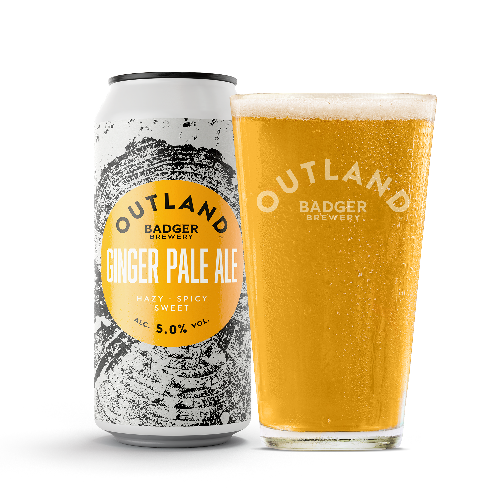 Outland Ginger Pale Ale can and glass