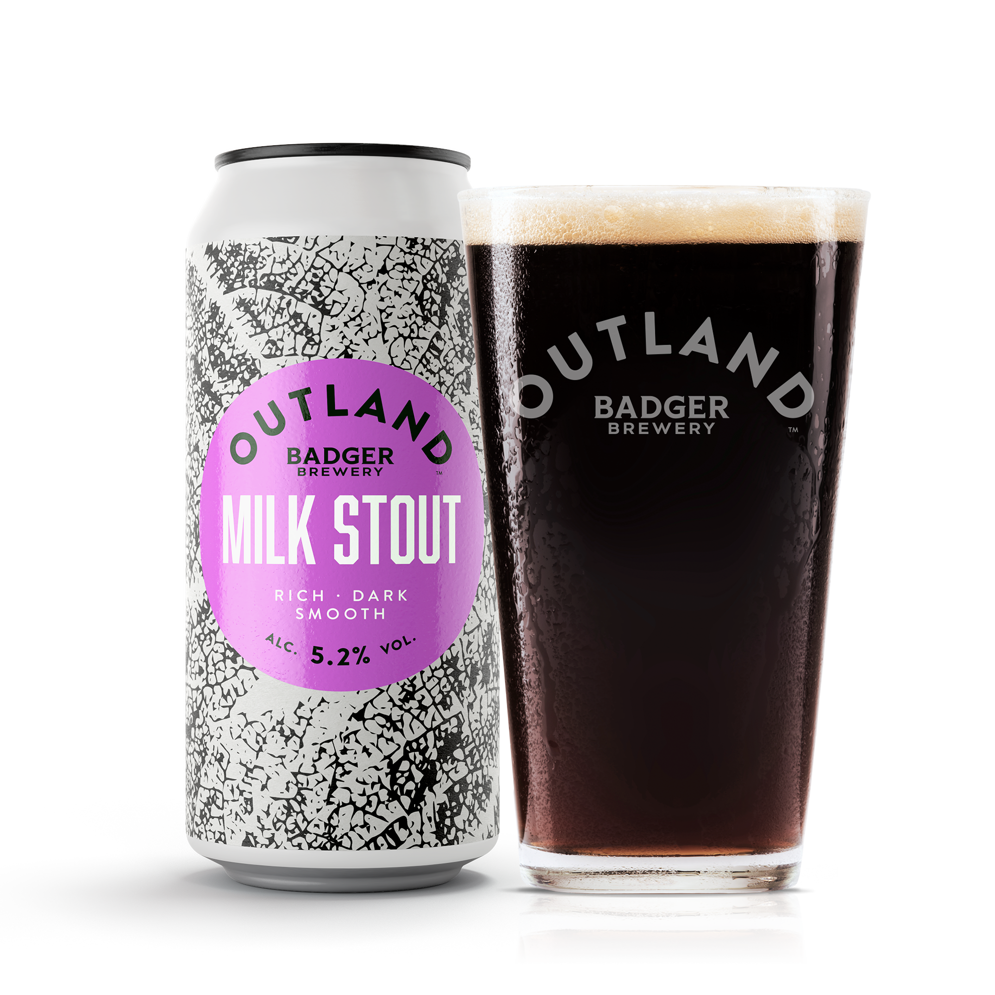 Outland Milk Stout Can and Glass