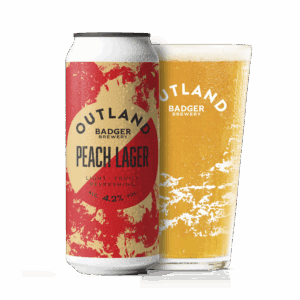 Outland Peach Lager beer can