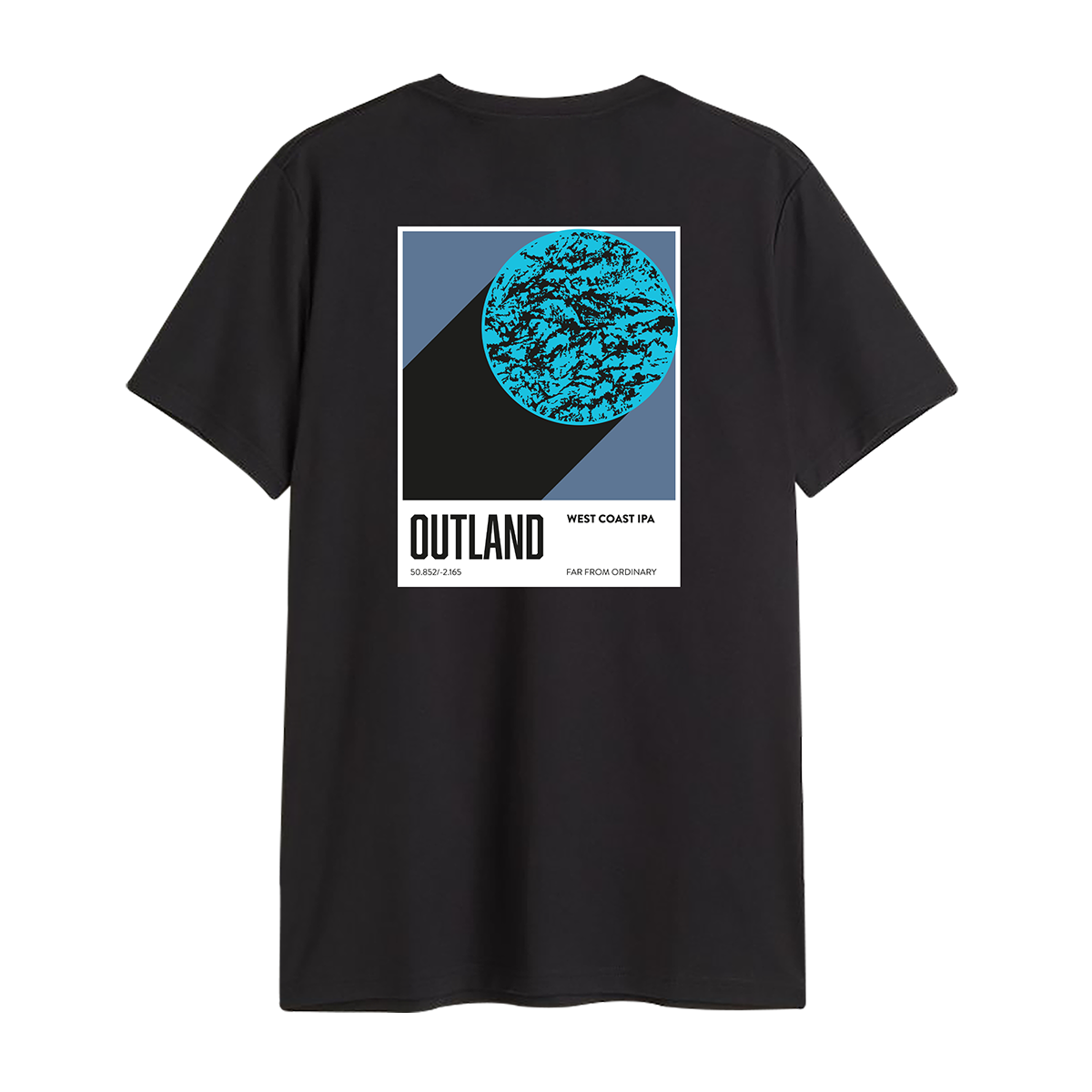 Outland Black and Blue West Coast IPA T-shirt Back