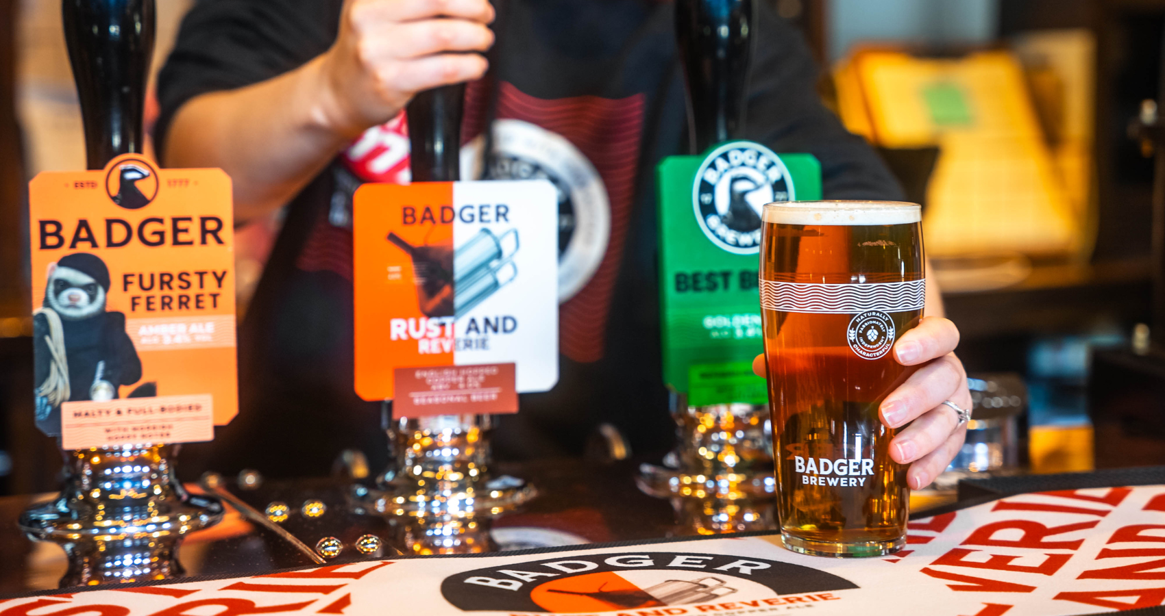 Badger Rust and Reverie Cask Ale at Hall and Woodhouse pub
