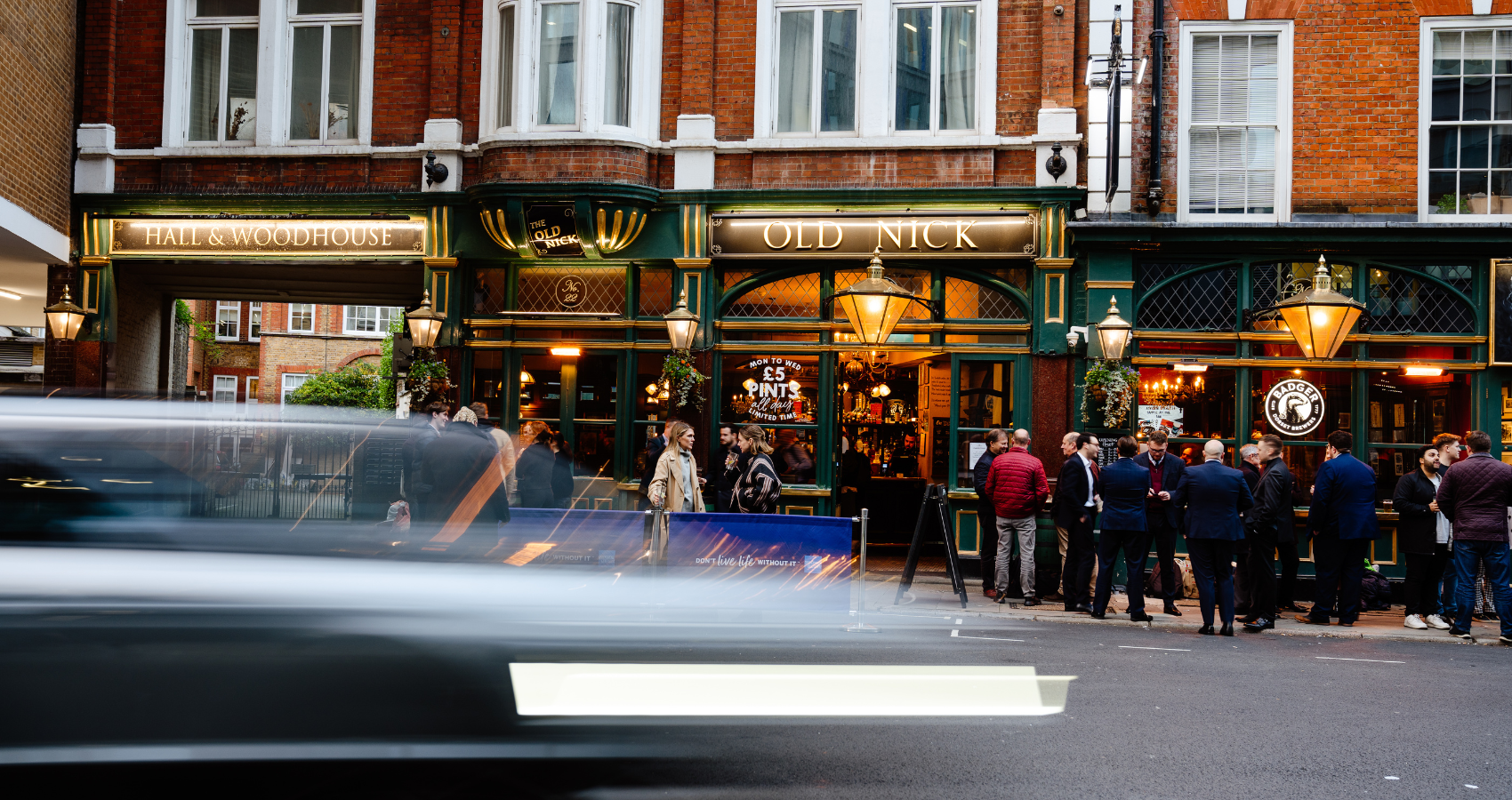 The Old Nick Hall and Woodhouse gastropub in London
