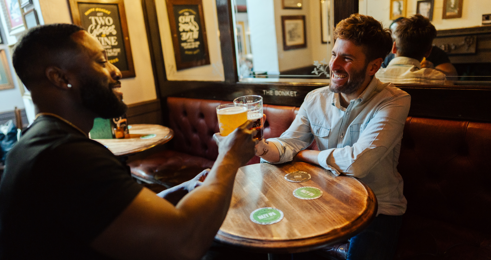 People toasting with Outland at the Shaston Arms gastropub in London