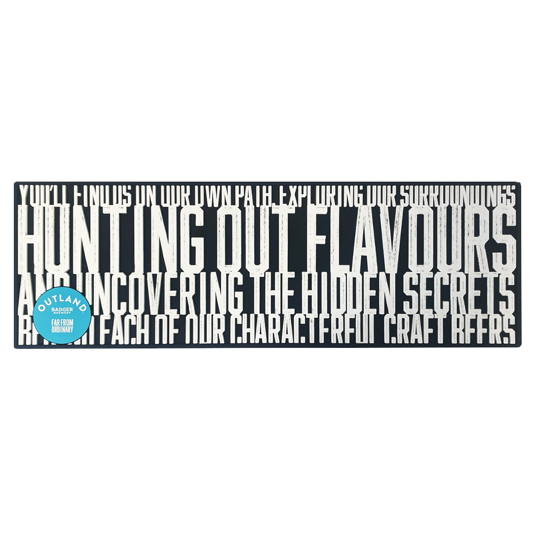 Outland Black PVC Bar Runner (Blue Circle)